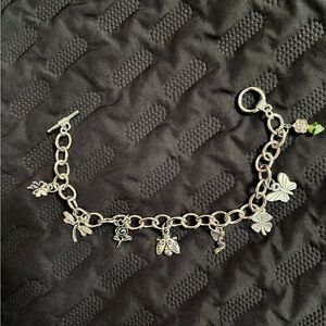 Hand Made Silver Charm Bracelet with Nature-Inspired Charms “GARDENS PROMISE”